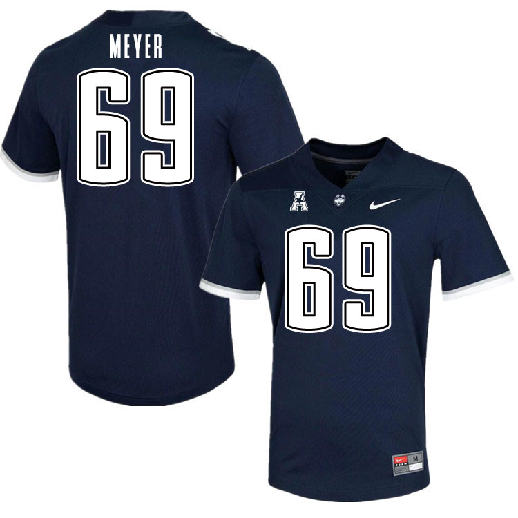 Men #69 Will Meyer Uconn Huskies College Football Jerseys Sale-Navy